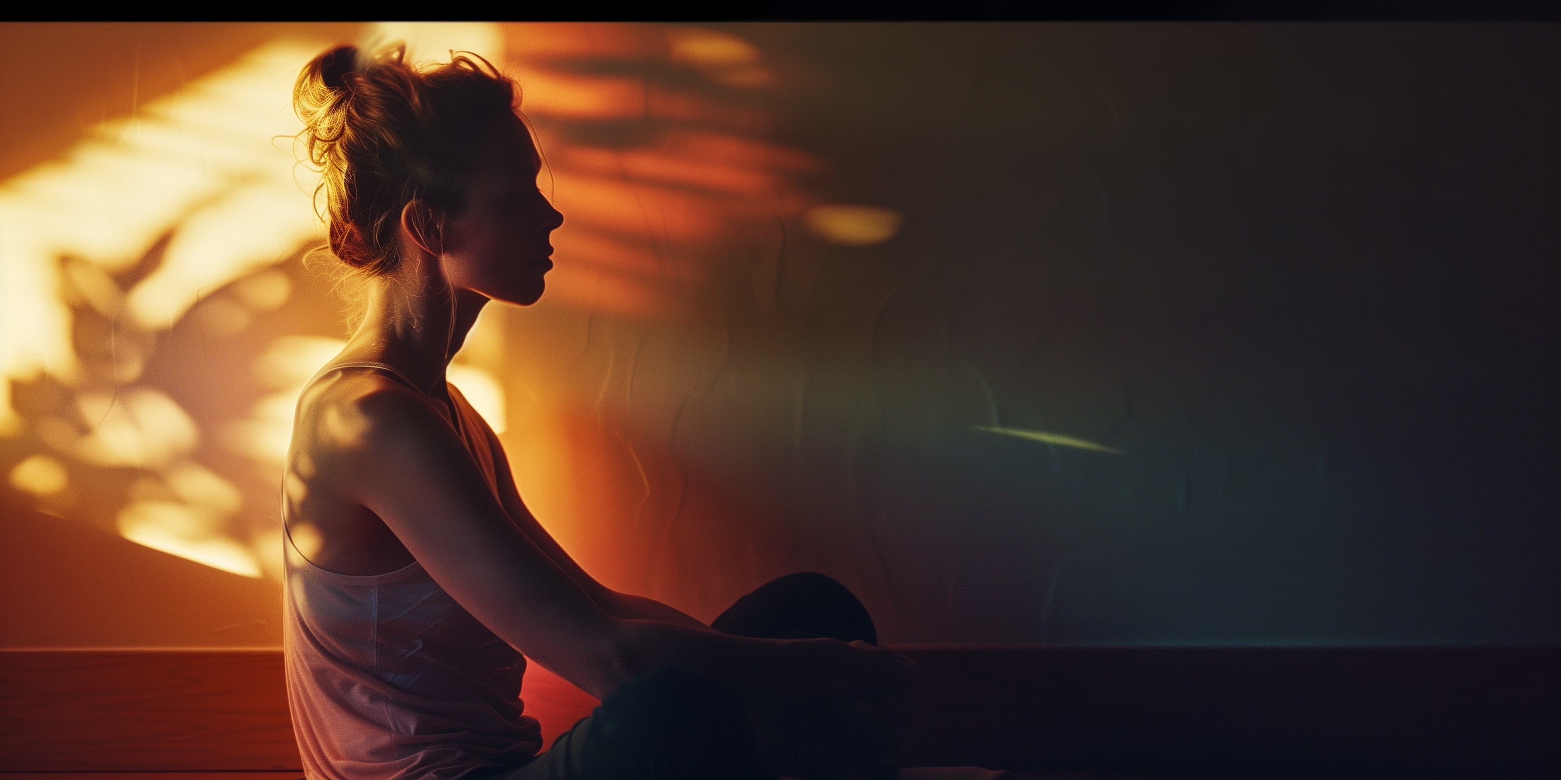 A person sitting alone in quiet inward attention
